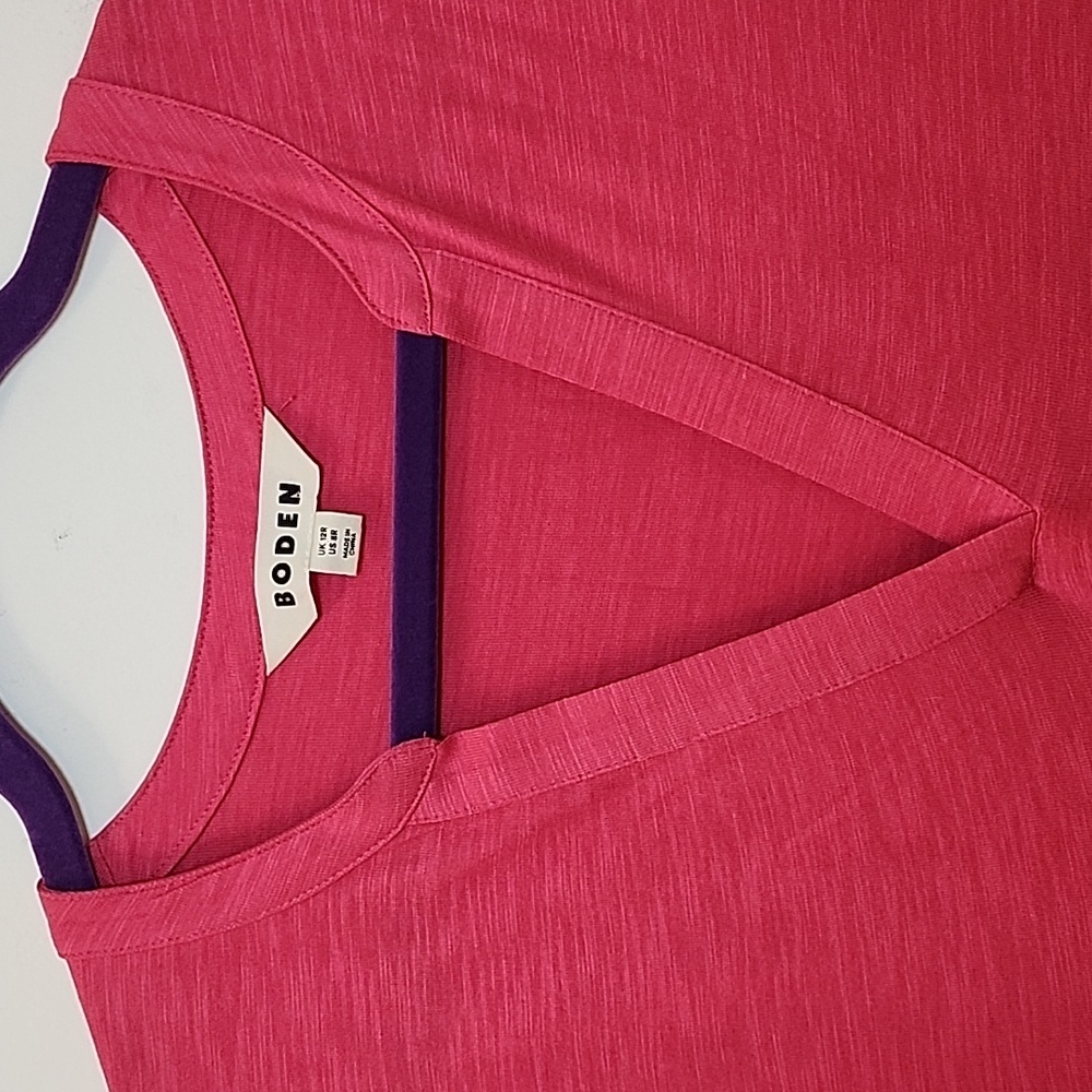 NWOT Boden Pink Chloe Notch Jersey Maxi Barbiecore Dress Sz 8 - Picture 9 of 16